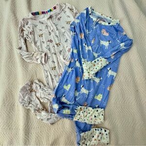 TWO Magnetic Me baby girl snug-fit pajamas — doggies & forest animals